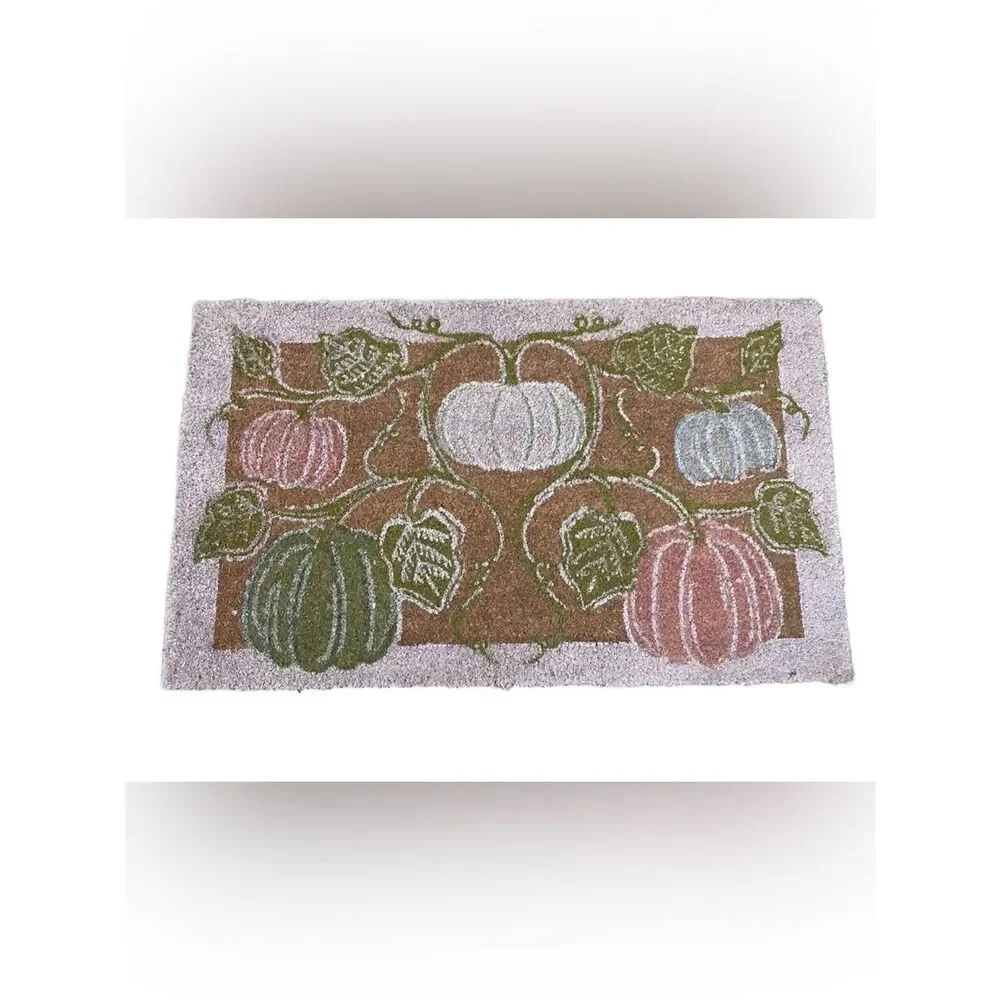 Anthropologie Bruna Autumn Pumpkin Printed Coir Doormat - Multicolor (18”x30”)